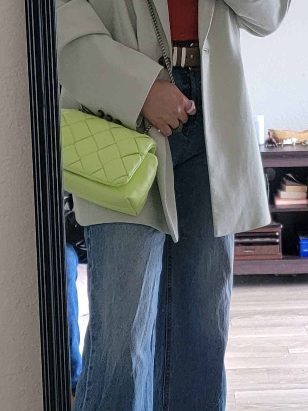 a new day Quilted Shoulder Bag in Lime